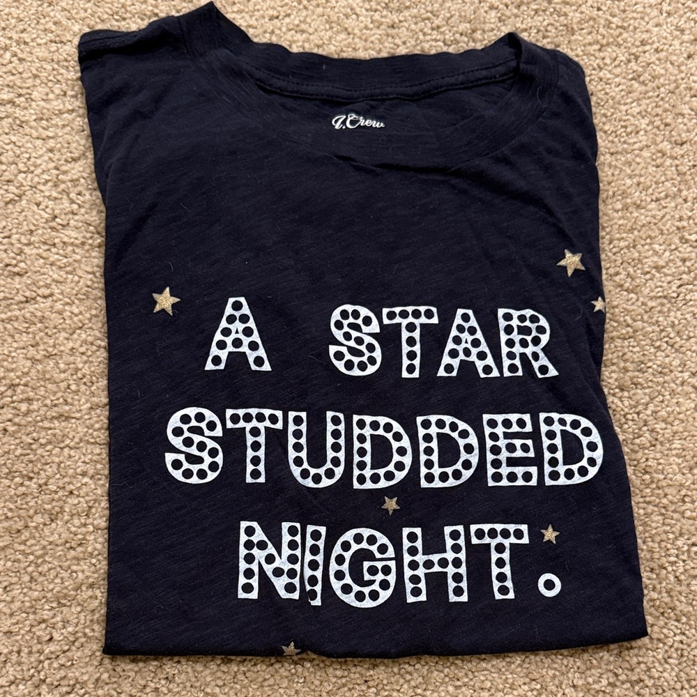 J. Crew Navy Tee with Star Graphic